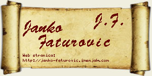 Janko Faturović vizit kartica